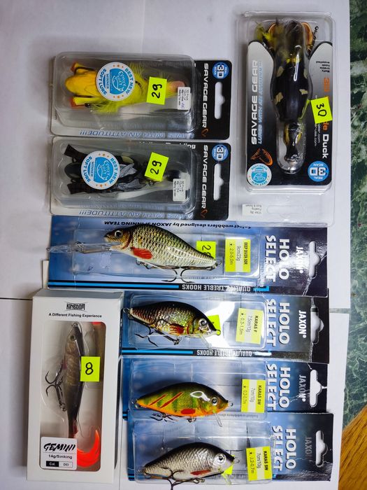 Рыбалка - воблеры,блесны,джиг головки, силиконовые приманки, грузила.