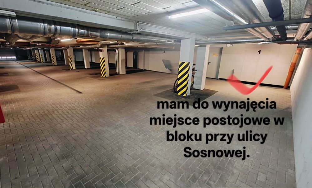 Mam do wynajęcia miejsce postojowe garaż w bloku