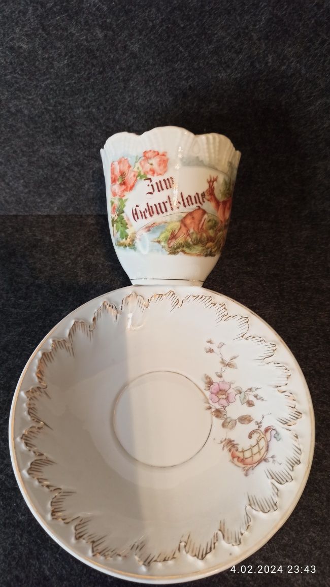 Porcelana Śląska CHARLOTTENBRUNN, Sophienau J. Schachtel DUO Kawa X