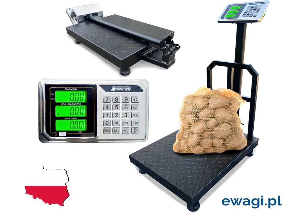 Waga magazynowa do 300kg 45x60cm sklepowa elektroniczna platformowa
