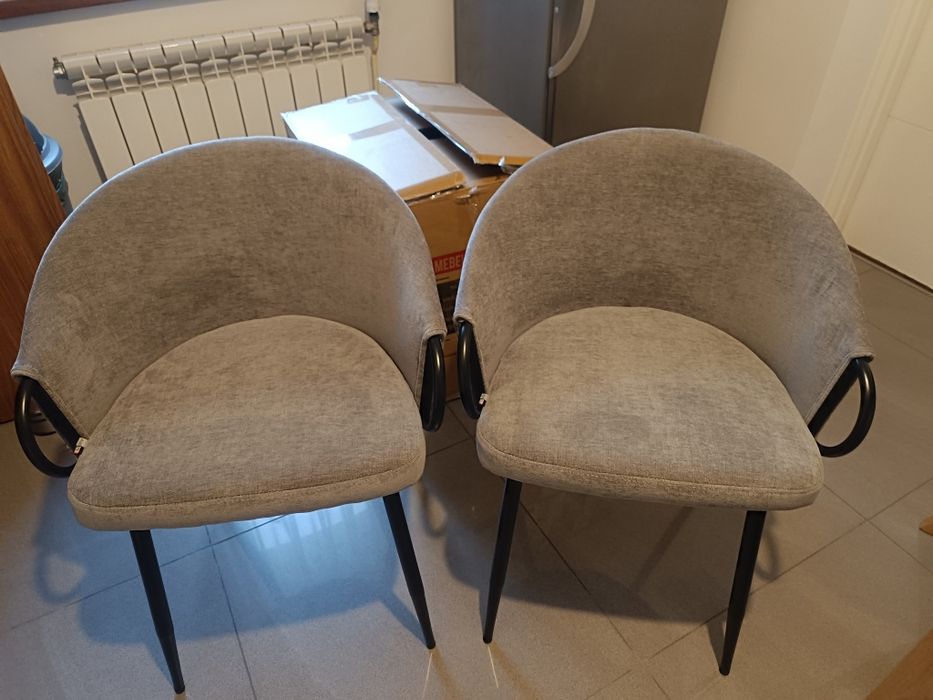 Nowe! Krzesła szare kubełkowe