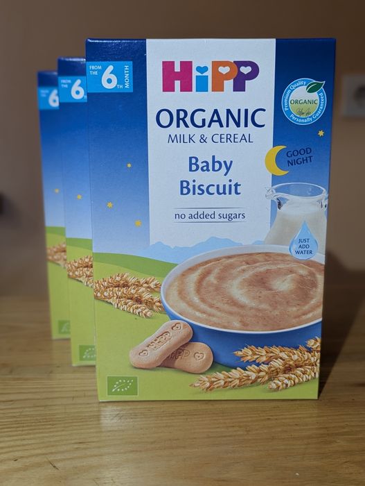 Дитяча молочна органічна каша HiPP На добраніч, з печивом, від 6 місяц