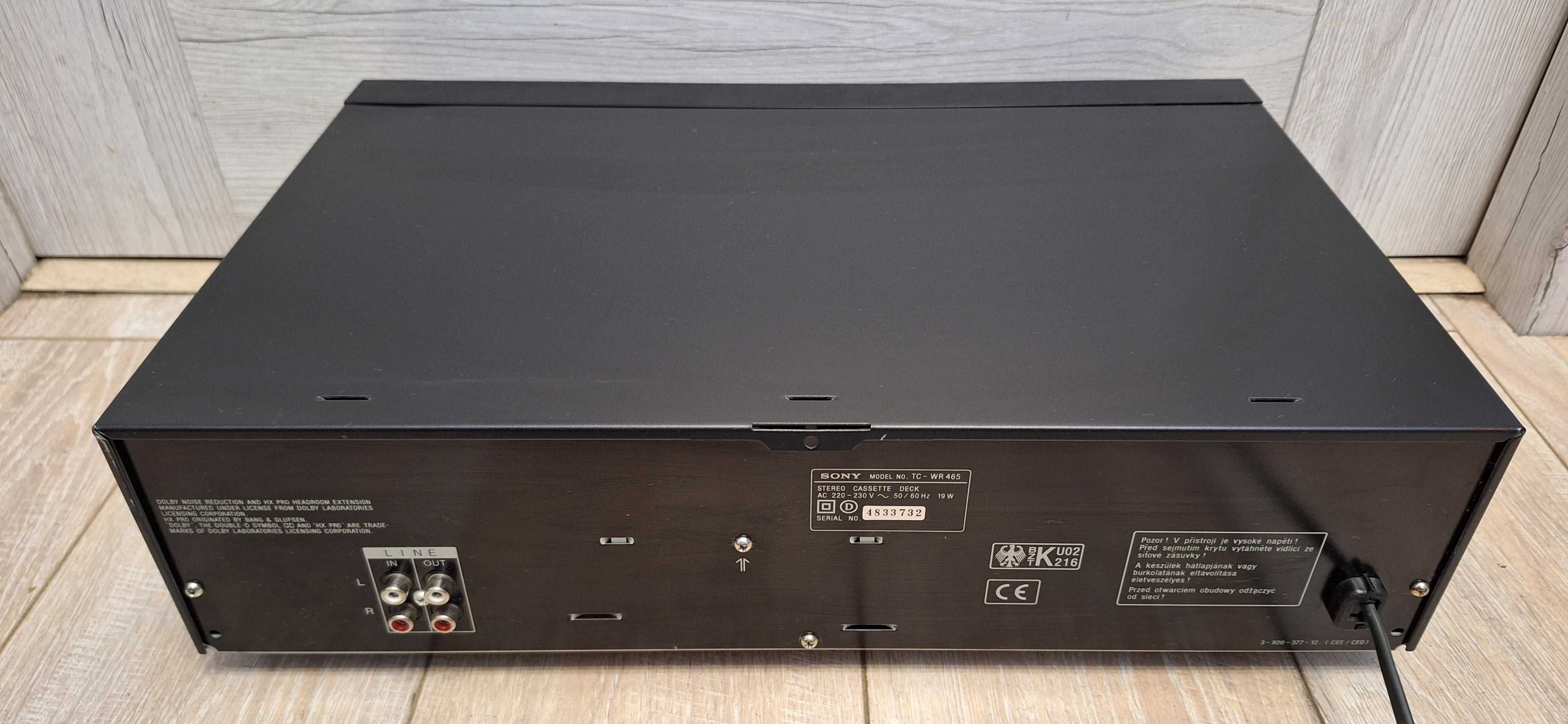 Magnetofon Kasetowy SONY TC-WR465 ! 100 % SPRAWNY ! OBIE KIESZENIE BDB