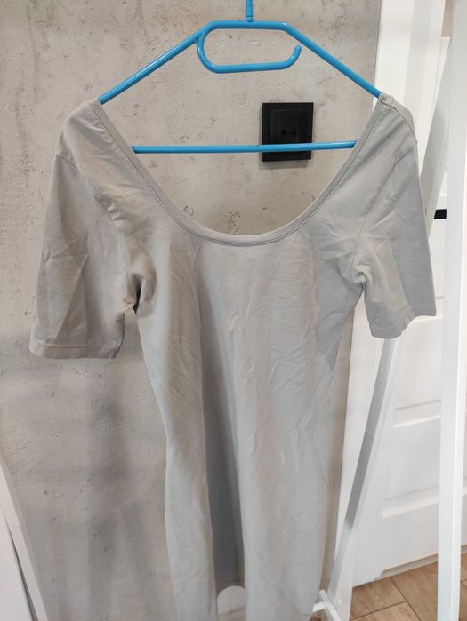 Sukienka mini tuba obcisła basic szary rozmiar S giną tricot