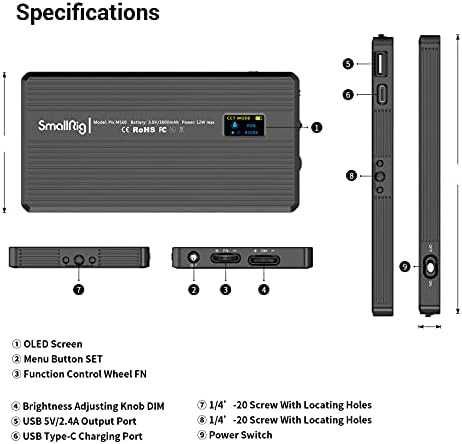SmallRig 3157 M160 - Lampa LED RGB Video, 2500K-8500K, 12W