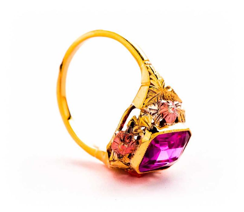 Przedwojenny Złoty Pierścionek - Wina Czar - 14K - 4,66g - Kraków