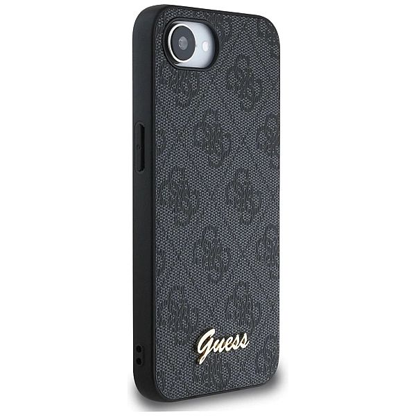 Etui Guess 4G Script Logo MagSafe na iPhone 16e - czarne