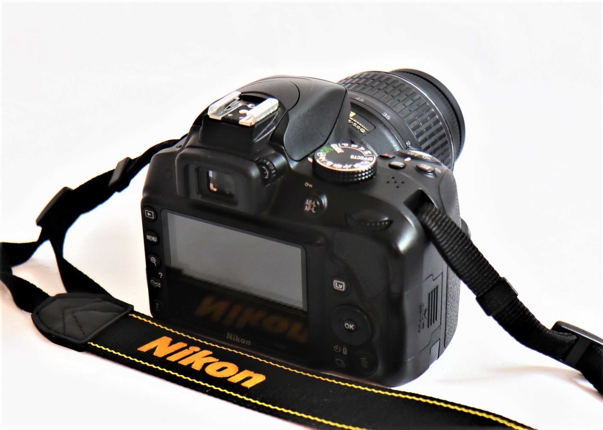 Nikon D3300 com lente Nikon 18-55mm máquina fotográfica digital reflex