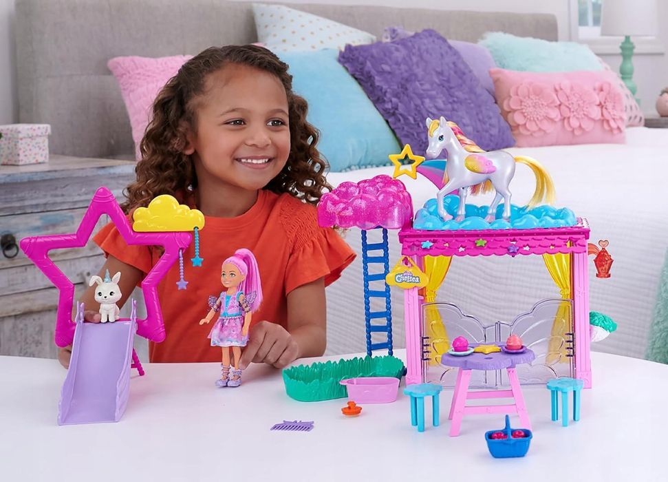 lalka mattel barbie chelsea a touch of magic szczypta + pegaz