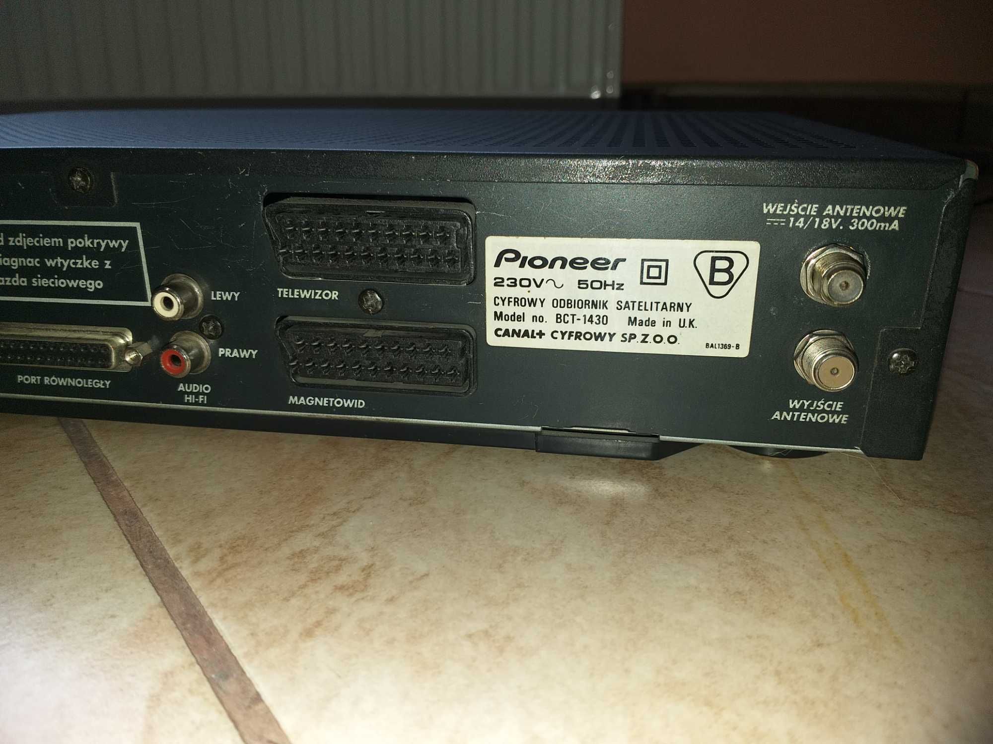 Dekoder Canal + Pioneer BCT 1430 odbiornik satelitarny
