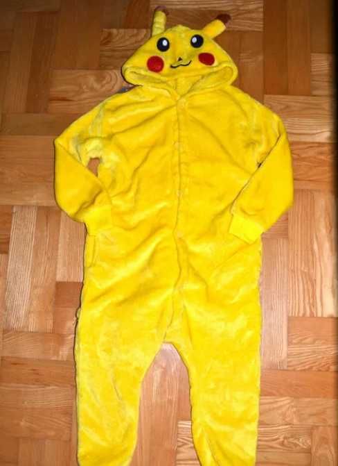 pokemon Pikachu puchaty strój piżama przebranie 6/7 Lat_116/122 cm