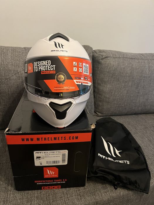 Kask motocyklowy szczękowy MT Helmets Genesis SV biały połysk S