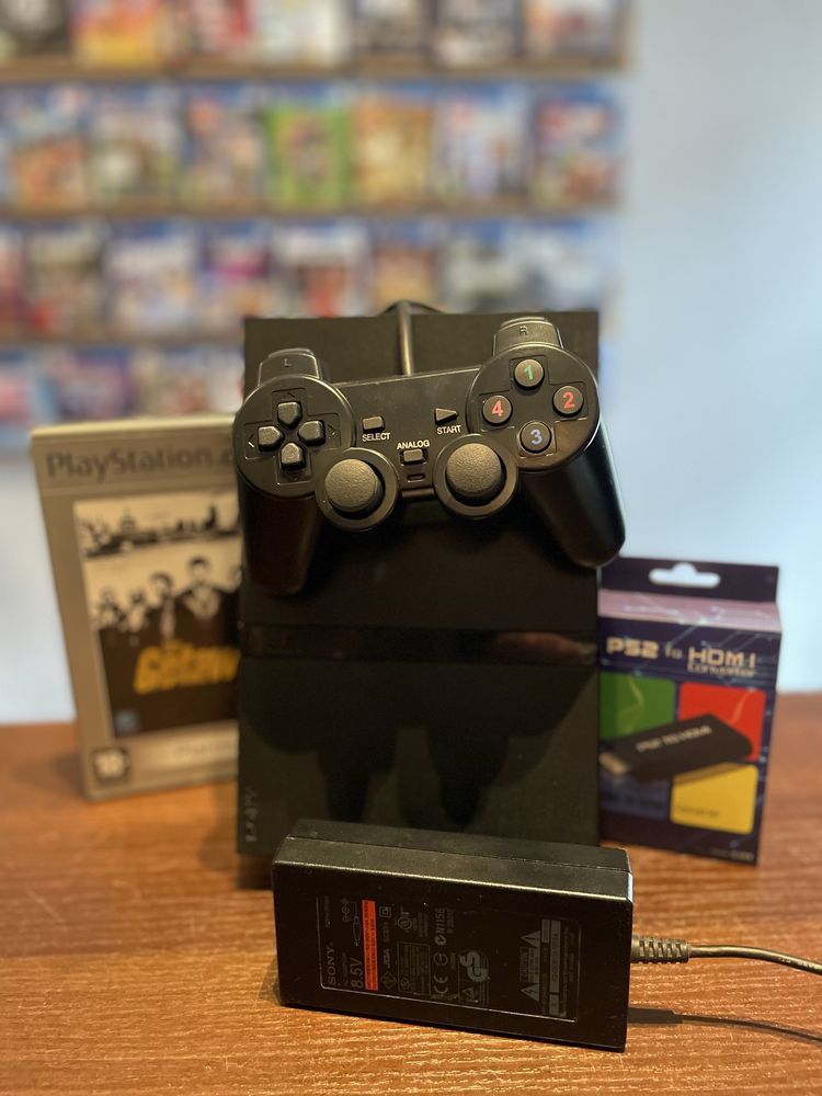 Konsola ps2 slim z gra i adapterem hdmi + nowy pad