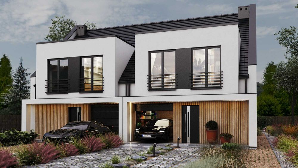 Jerzmanowa nowe domy w zabudowie bliźniaczej  z garażem