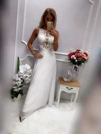 Sukienka BENTLEY biała ślubna maxi 40/L  nowa długa 42/XL ślub piękna