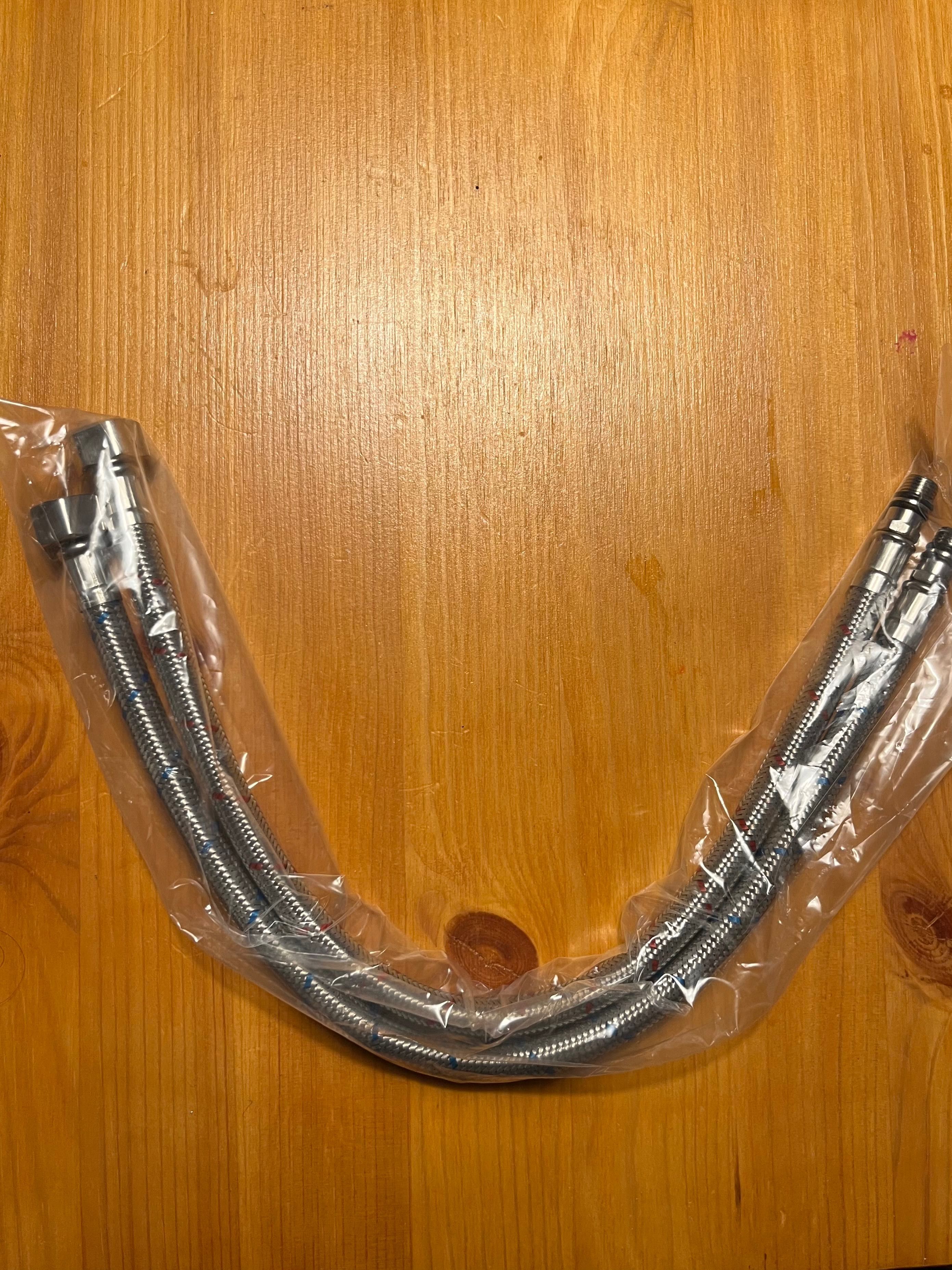 2 x Wąż wężyk przewód przyłączeniowy baterii elastyczny - 3/8 - 30 cm