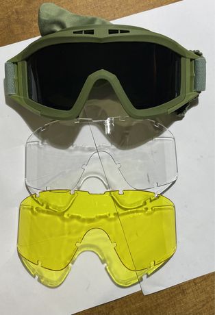 Окуляри тактичні очки тактические з трьома змінними фільтрами (олива)