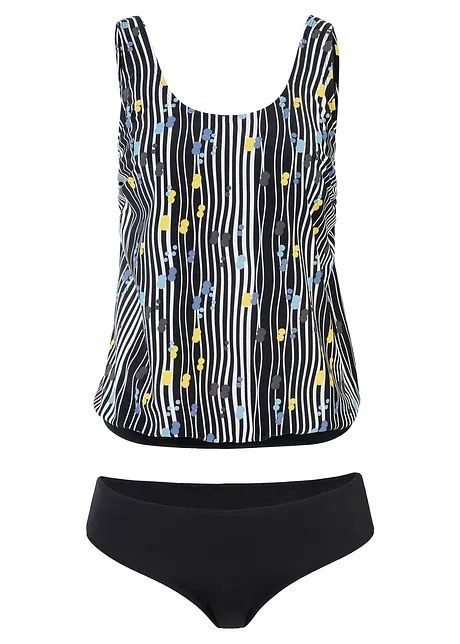 B.P.C czarne tankini w kolorowe wzory 40.