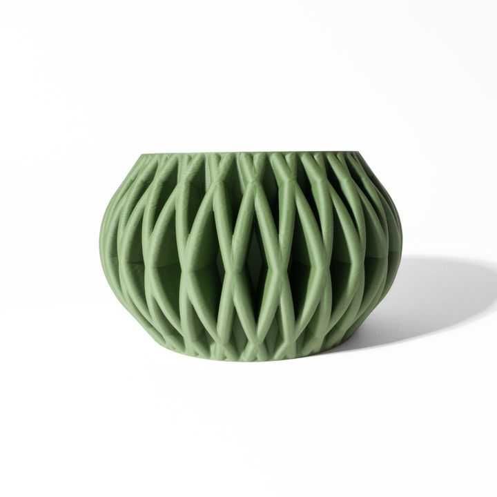 Vaso de Planta Esférico 3D - Padrão Geométrico Único