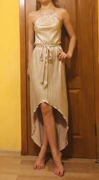 Шикарное плессированное платье золотого цвета . Jane Norman. 44 размер