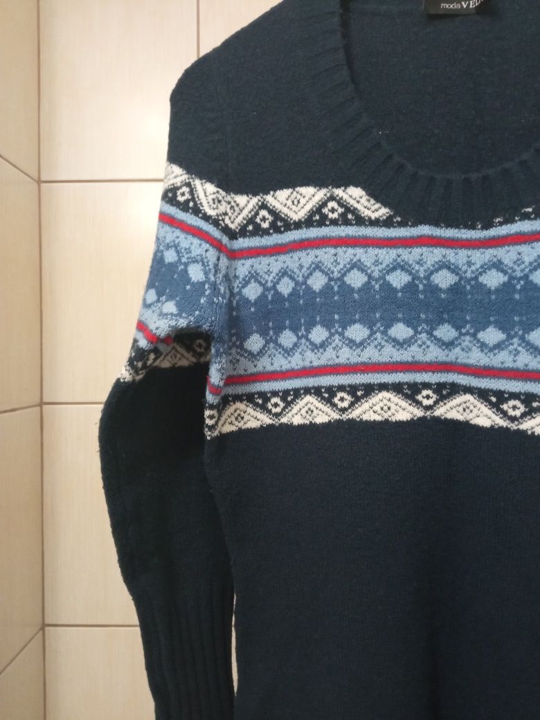 Sweter damski L granatowy sweterek