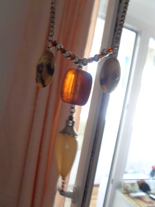 намисто штучн бурштин янтар нове 54см двустороннє