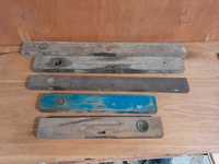 Stare drewniane poziomice zestaw 5 sztuk zabytek PRL retro vintage