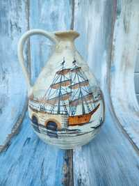 Ceramiczny wazon -EDEL - vintage - design ręcznie malowany