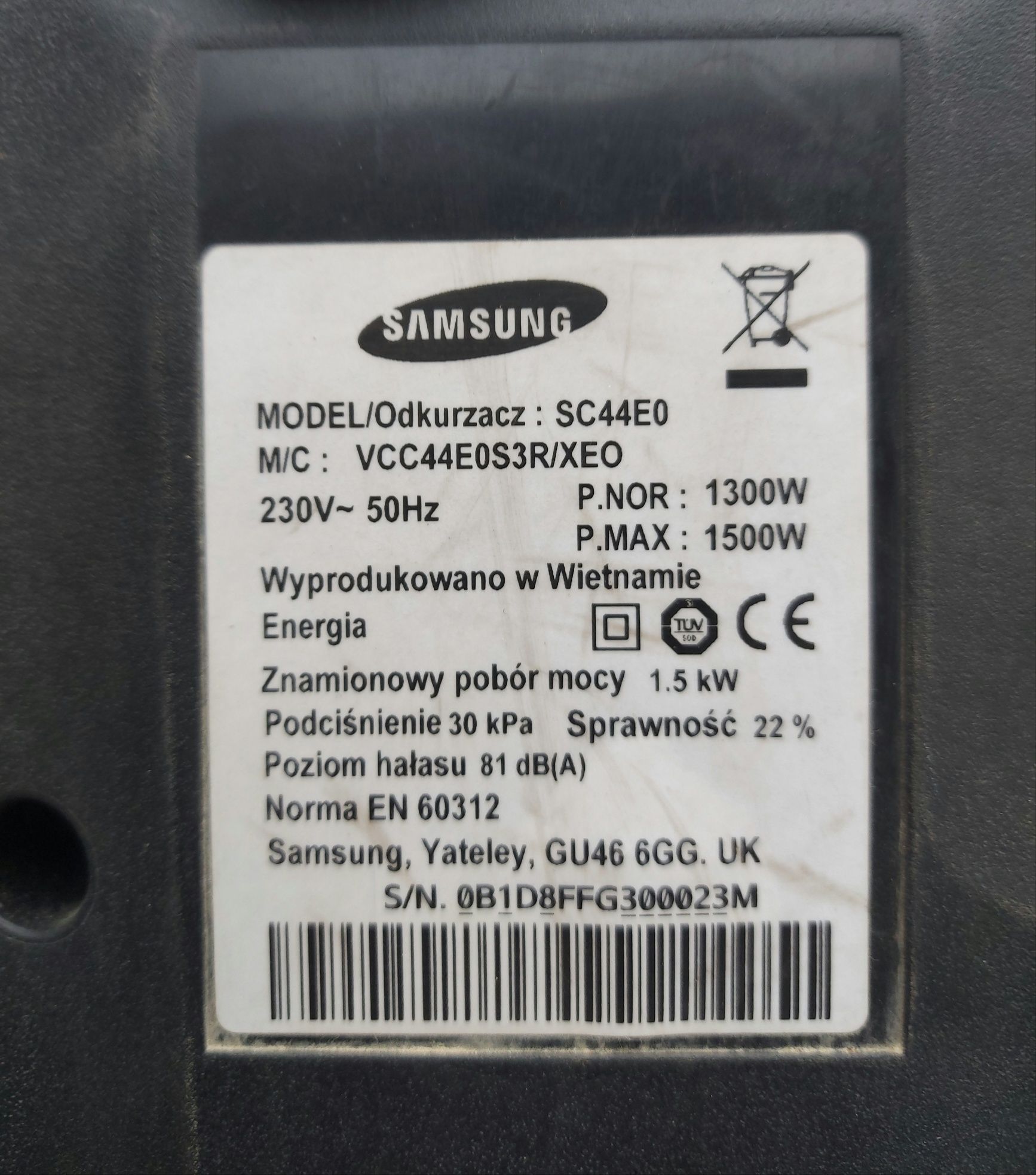 Odkurzacz bezworkowy Samsung SC44E0