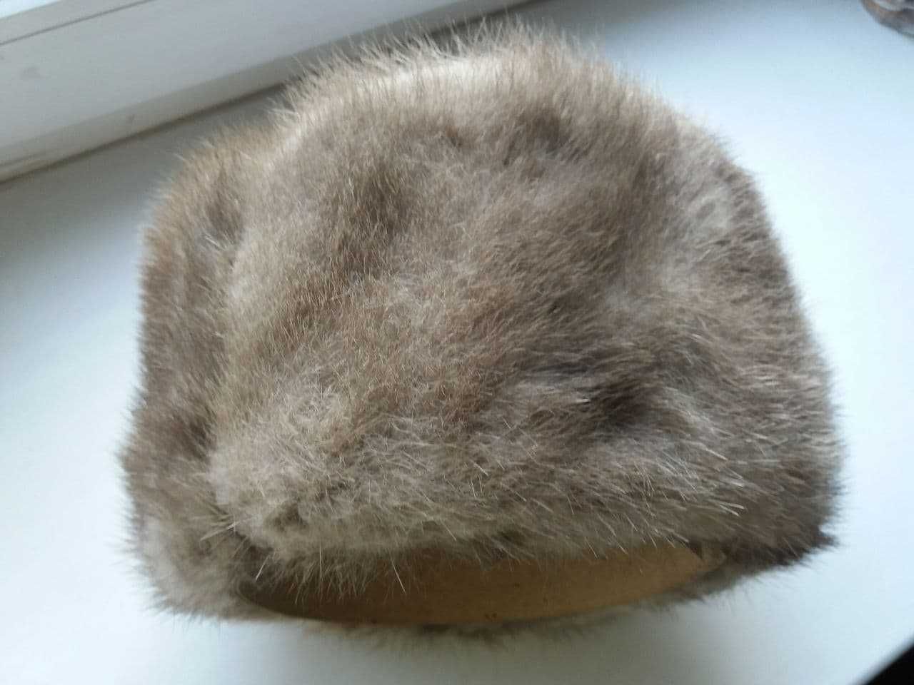 Шапка ушанка из натурального меха ( норка) 56-58 размер