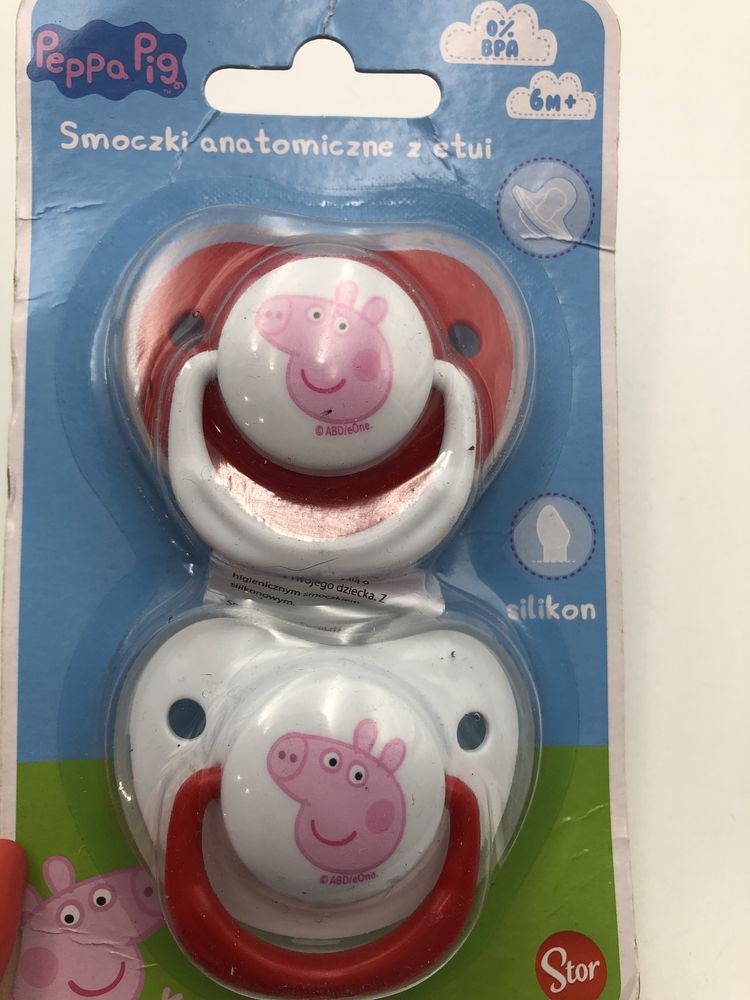 Smoczki anatomiczne z etui 2 sztuki Peppa Pig 6 M