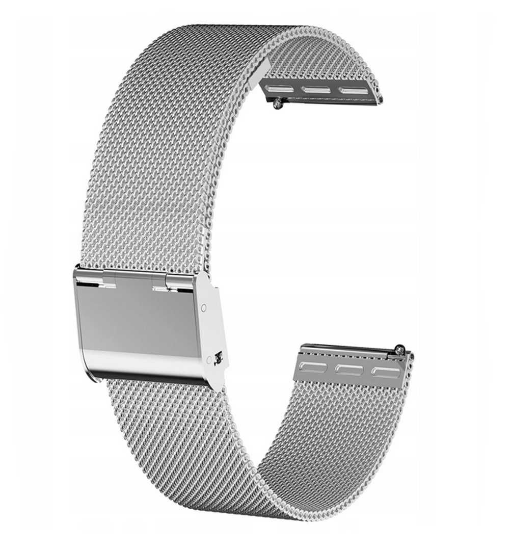 BRANSOLETA STALOWA PASEK do zegarka smartwatcha 20mm SREBRNA teleskopy