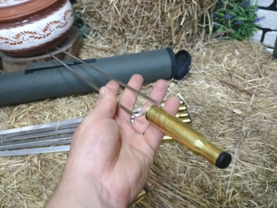 Набір шампурів з гільз 12.7 мм (кулемет Browning M2) в чохлі-тубусі
