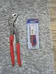 Zestaw knipex szczypce do rur+skladany noz monterski