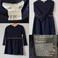 Granatowa sukienka 110-116 cm H&M