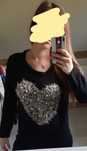 Sweter George rozm.S-M serce perly