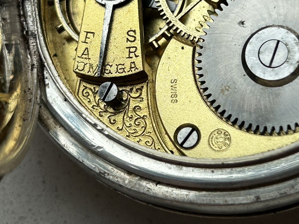 Omega zegarek kieszonkowy Srebro 925 kryty ok.1905r