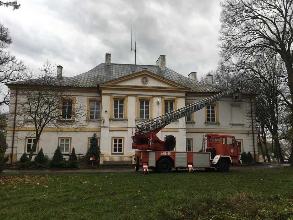 DACHY Wycinka drzew zwyżka 32 m podnośnik koszowy rębak koparka