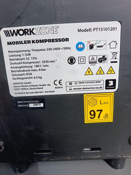 Mobilny kompresor walizkowy Workzone