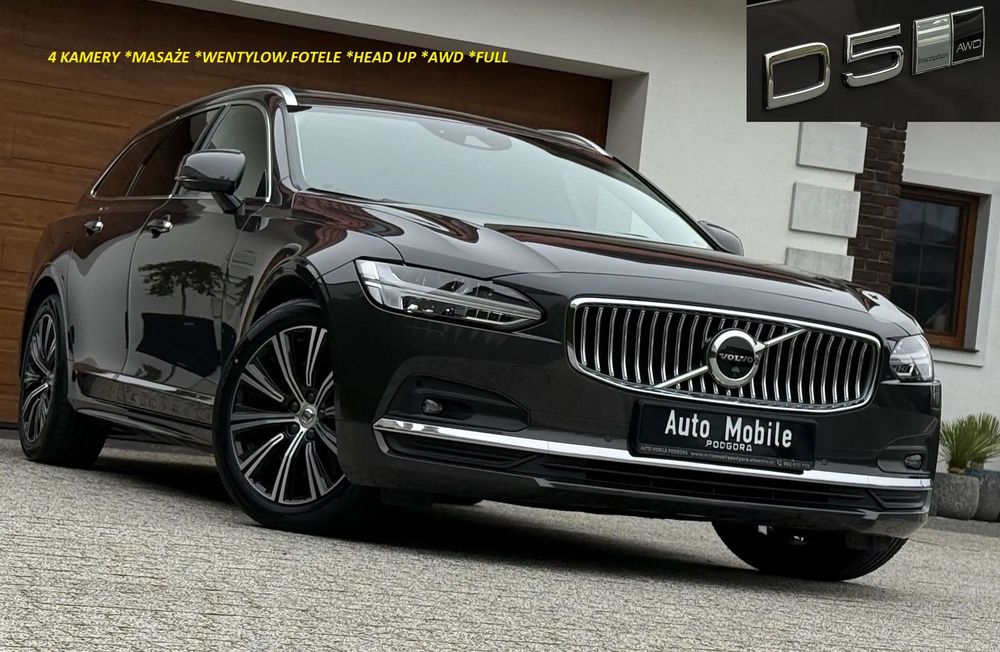 Volvo V90 WENTYLOWANE Fotele* MASAŻE HEAD UP *4 Kamery * Panorama* D5 235 PS AWD