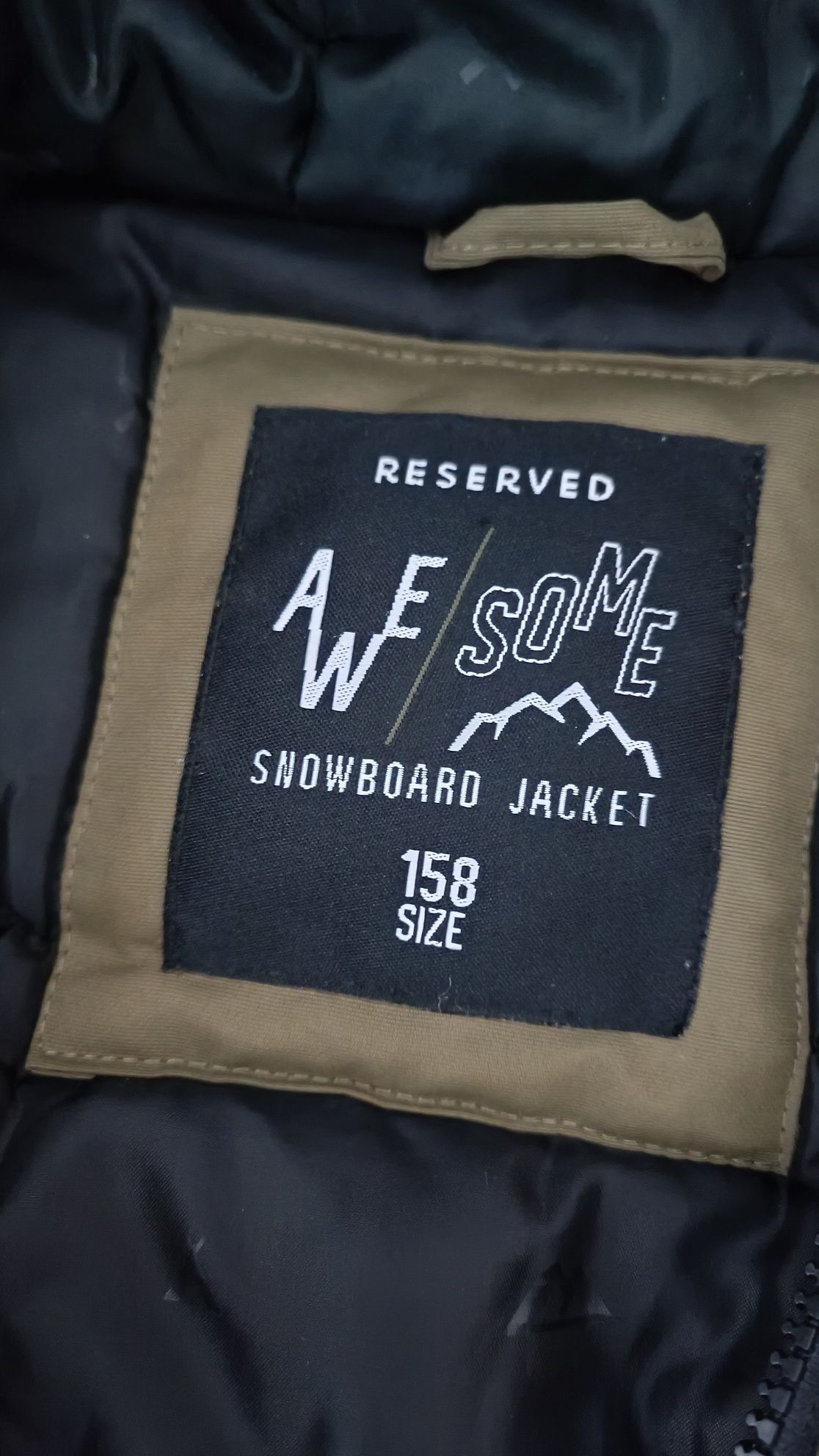 Kurtka snowboardowa Reserved khaki rozmiar 158