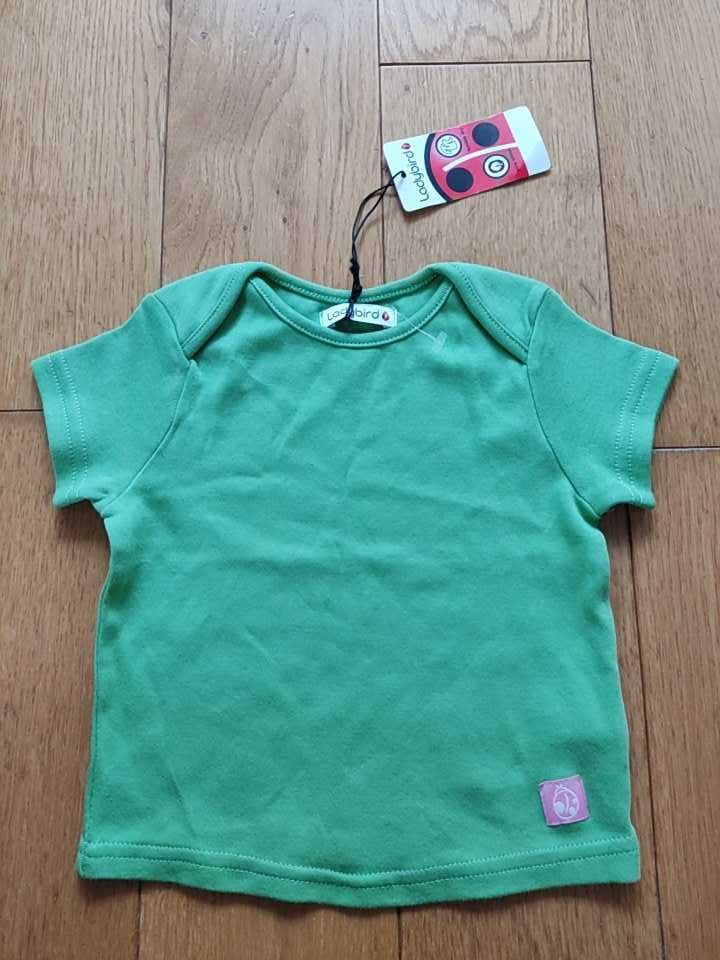 Nowy bawełniany zielony niemowlęcy t-shirt rozm. 68