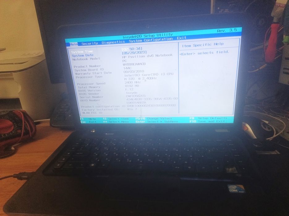 Ноутбук HP Pavilion dv6-3025ef на запчастини