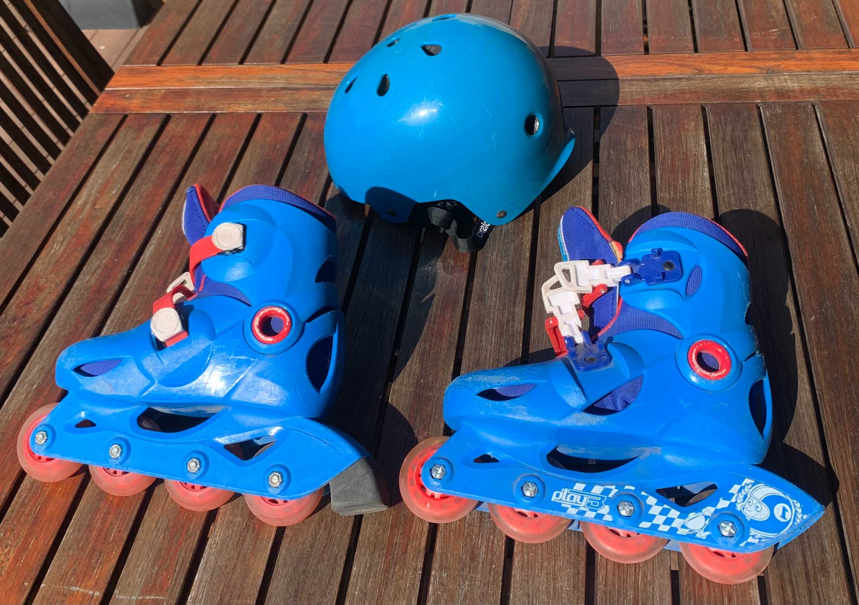 Patins e Capacete Decathlon Azul | 30-32