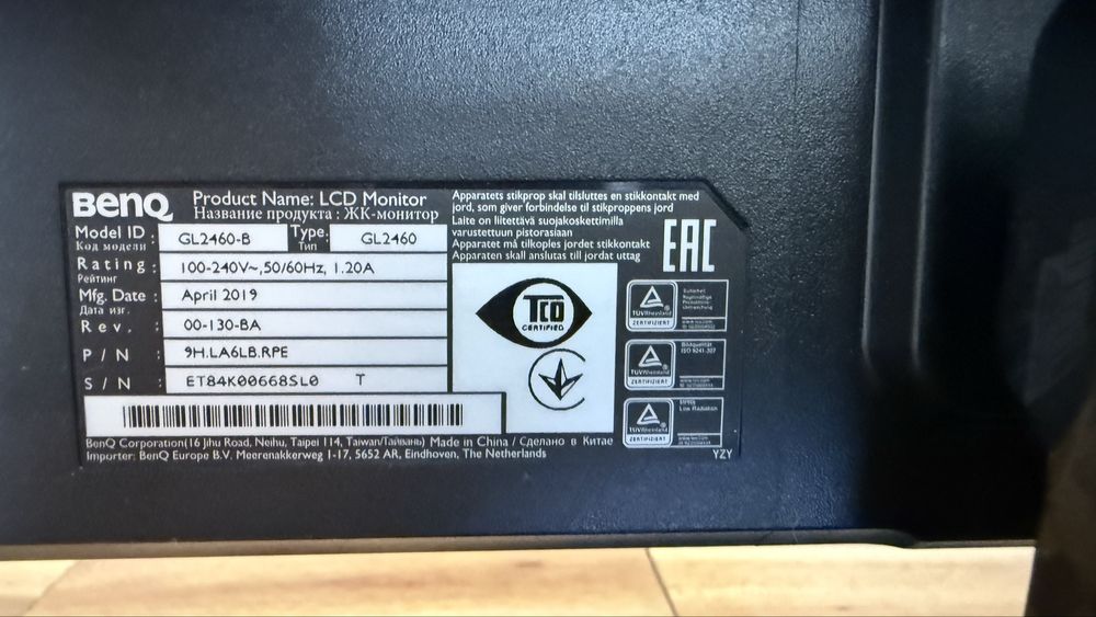 Monitor LCD Benq 24”