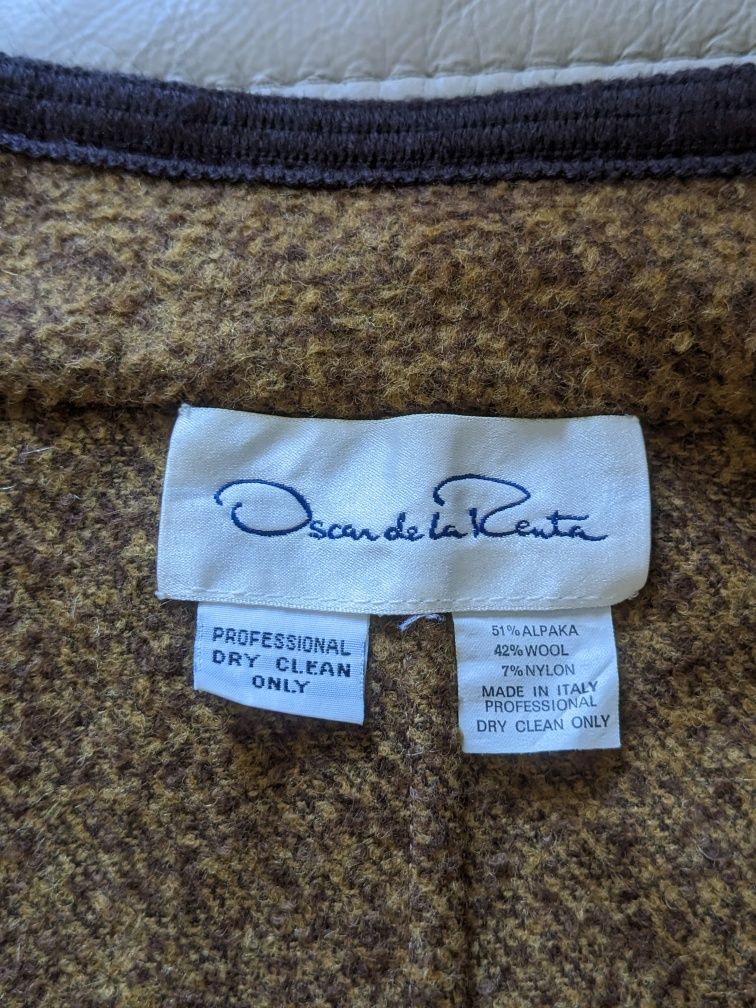 Oscar de la Renta блейзер пиджак тренч шерсть  альпака винтаж эксклюзи