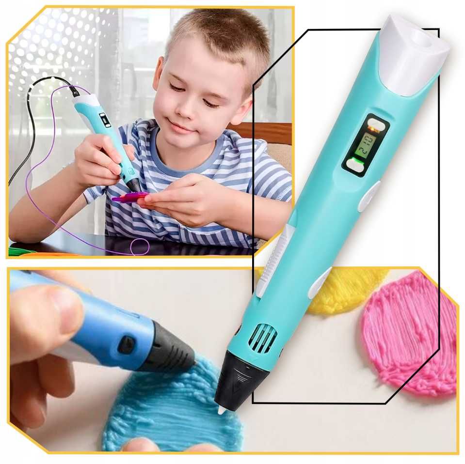 MAGICZNY DŁUGOPIS 3D Dla Dzieci Drukarka 3 D PEN Wkłady 30 Metrów