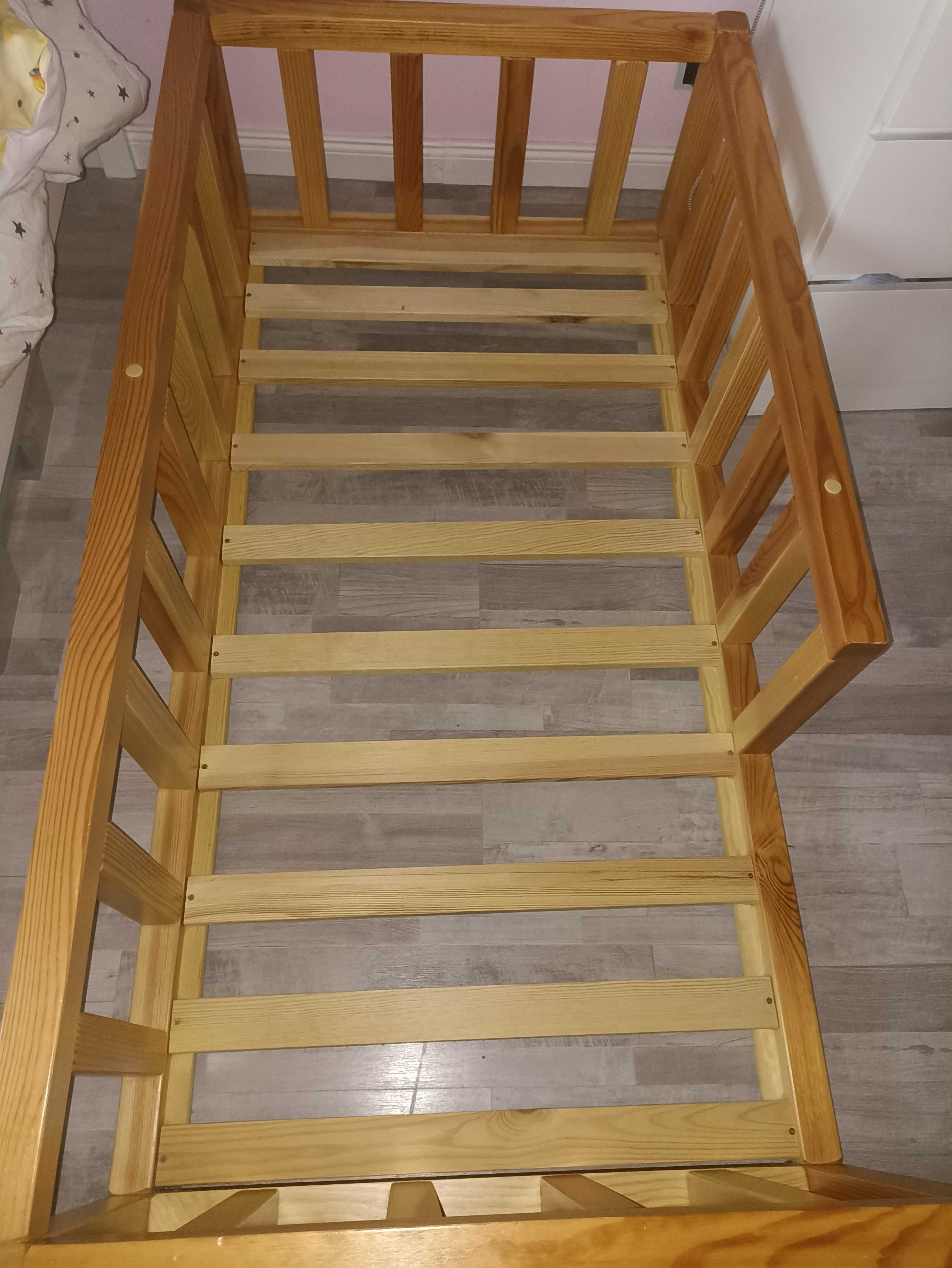 Łóżeczko dziecięce niskie drewniane 150 80 cm