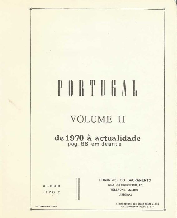 Selos Portugal Volume II de 1970 à actualidade.
