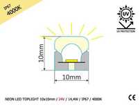 NEON LED TOPLIGHT 5mb 10x10mm 24V/2835/9,6W/120 LED/IP67/4000K